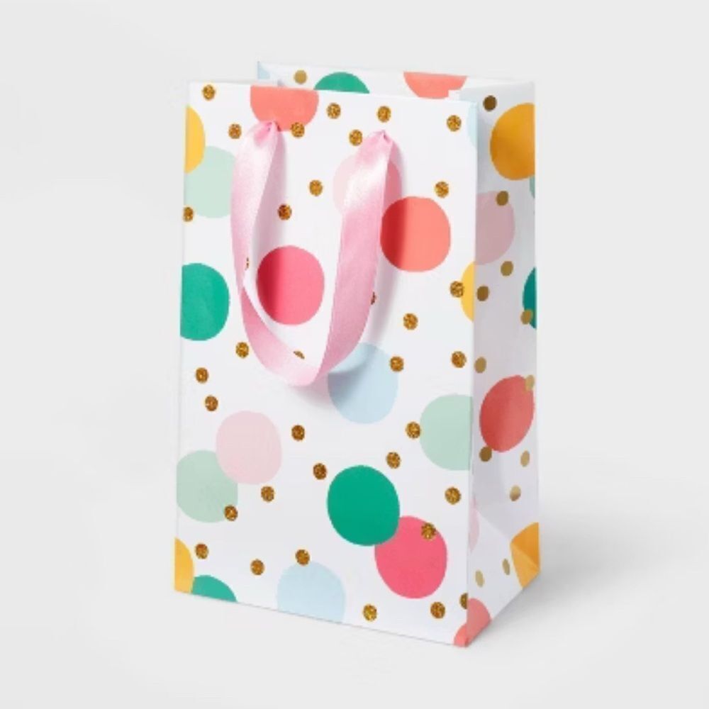 Spritz Colorful Polka Dot Gift Bag NWT